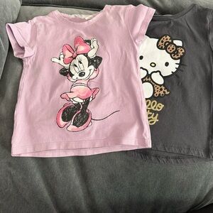 H&M Toddler Tee Bundle 3-4T Hello Kitty and Minnie Mouse